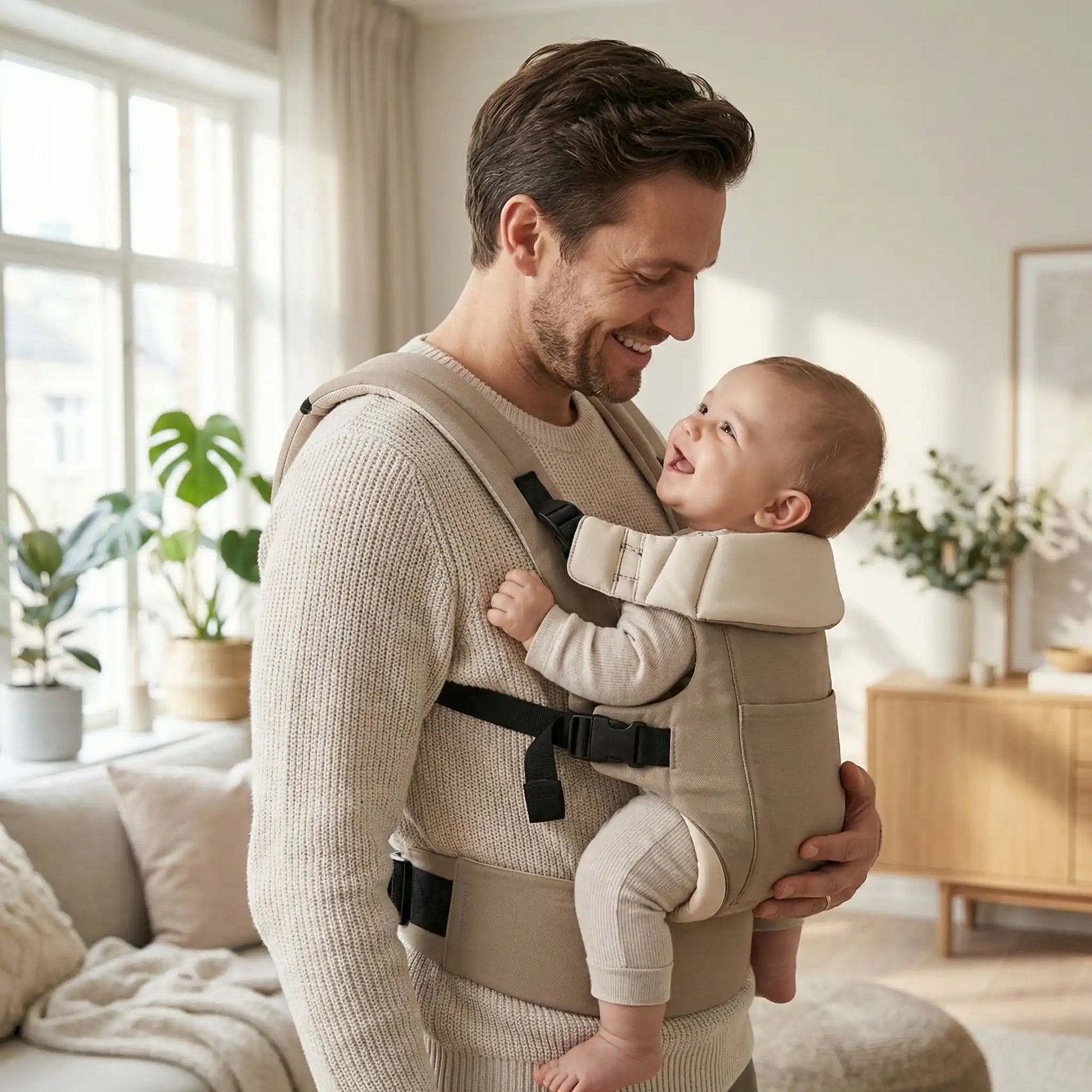 Porte bebe kangourou mobilité beige