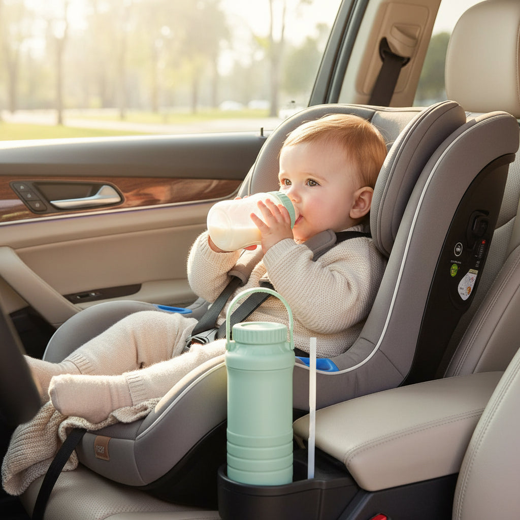 Porte biberon isotherme lait maternel dans auto