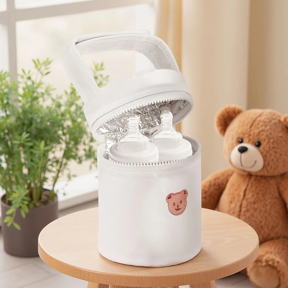 Porte biberon isotherme ourson réconfortant pour 2 biberons