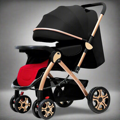 Poussette-bebe-spacieuse-noire