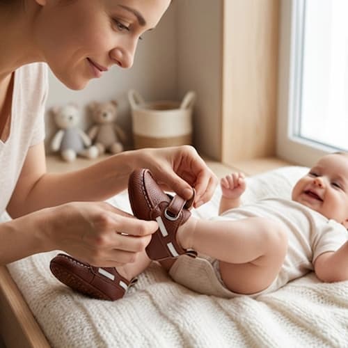 Premiers pas bebe chaussure aventure  couleur marron