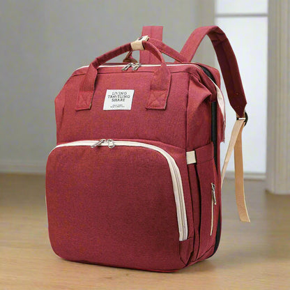 Sac-à-dos-à-langer-voyage-plus-rouge