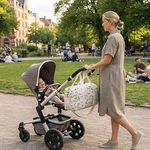 Sac a langer bebe floral élégant couleur blanc