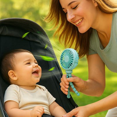 Ventilateur-bebe-silencieux-bleu