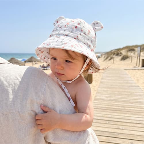 bob pour bebe protection solaire motif fleur