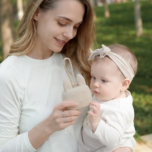 boite à tétine lapin mignon couleur beige