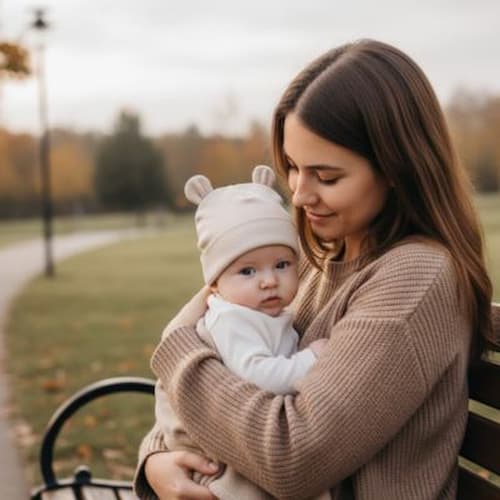 bonnet bébé coloris naturels couleur beige