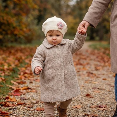 bonnet bébé fille fleuri beige