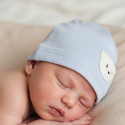 Bonnet bébé naissance tendre nounours bleu