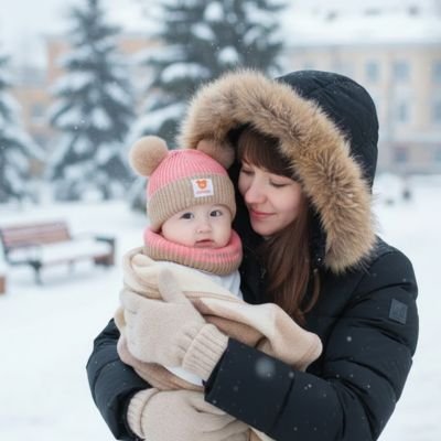 bonnet bébé pompon touffu rose