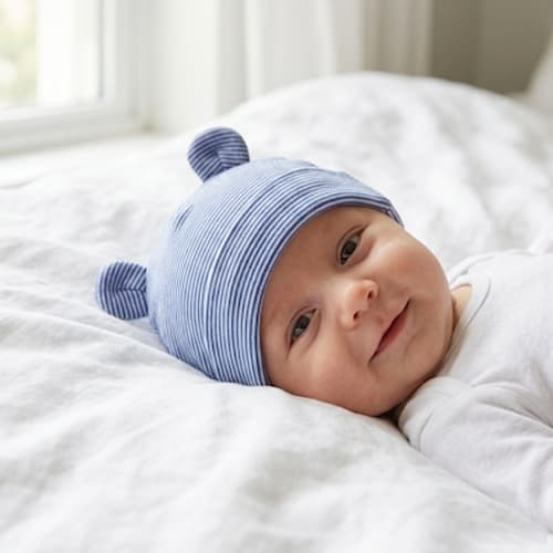 bonnet bebe naissance doux murmure couleur bleu