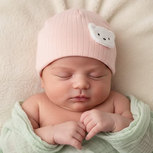 bonnet bébé tendre nounours couleur rose