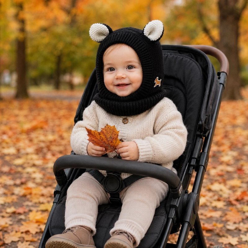 cagoule pour bebe lapin rigolo noire