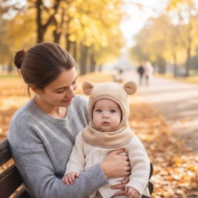 Cagoule pour bebe polaire kaki