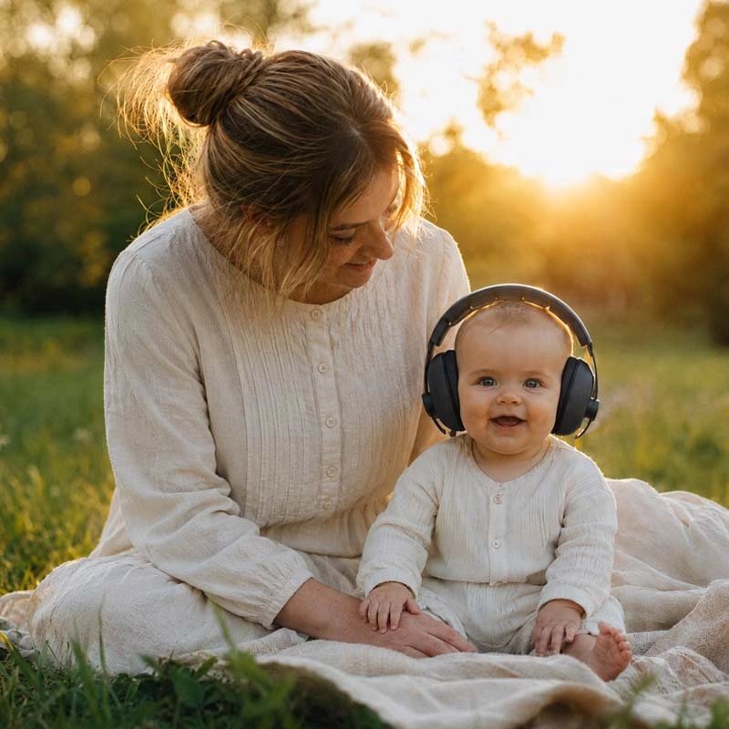 casque pour bébé anti-bruit douceur auditive noir
