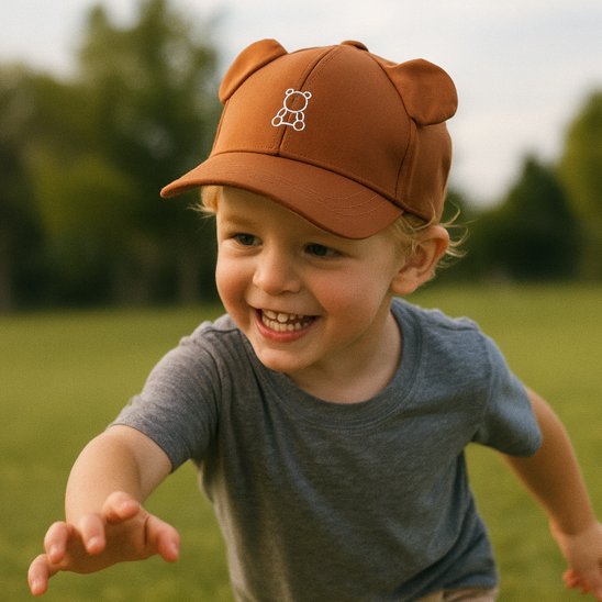 Casquette bebe  ourson ultra soft brune