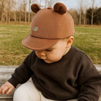 casquette pour bebe ourson adorable brune