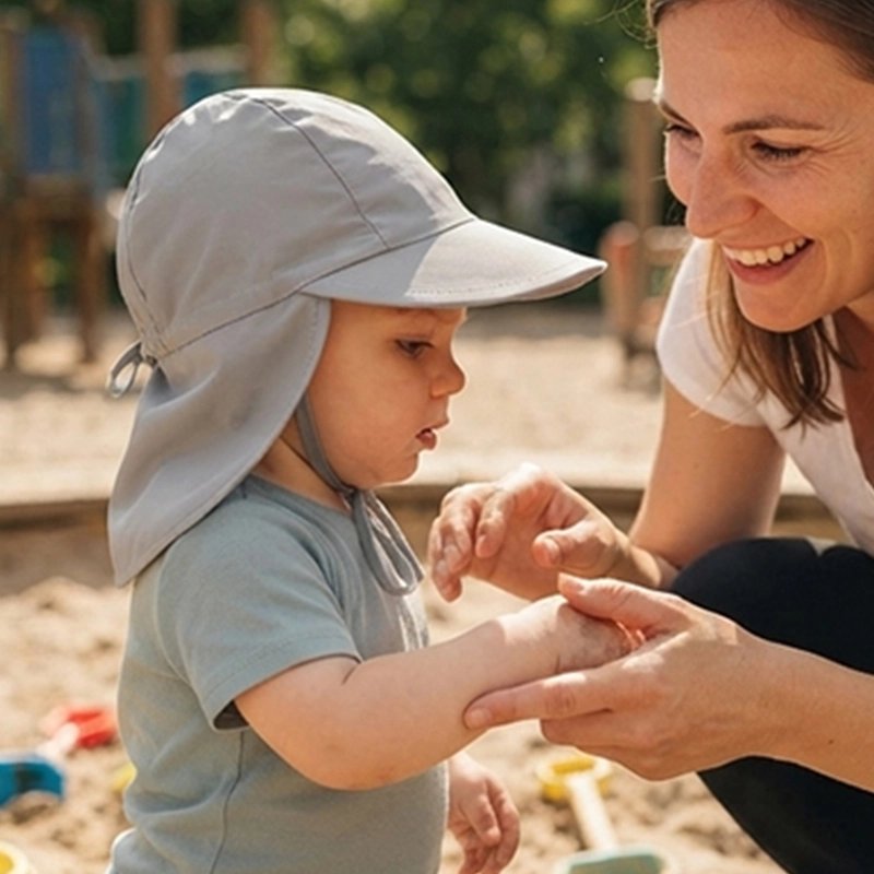 Chapeau bebe anti-UV coloris viva gris