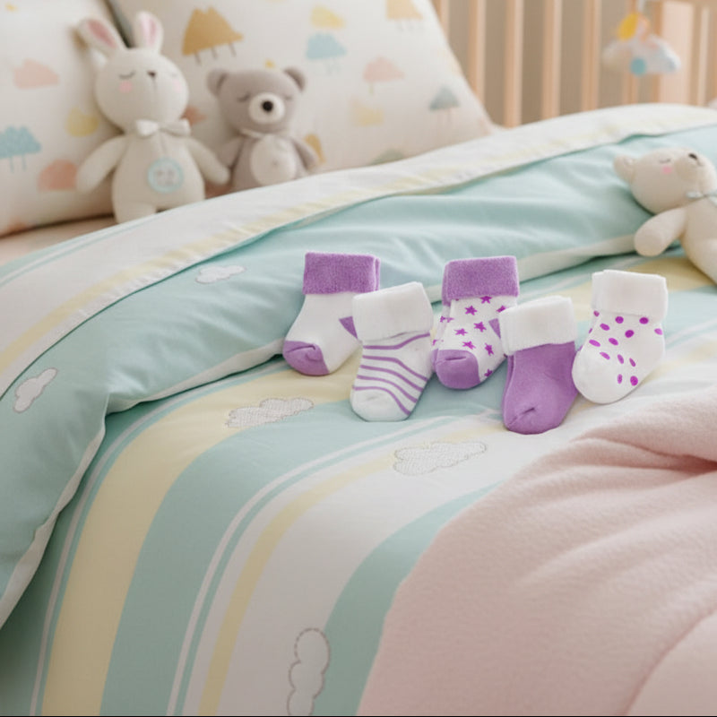 chaussette pour bebe antidérapante douce violet