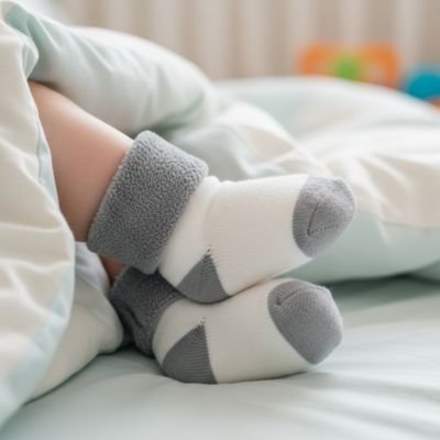 chaussette pour bebe antidérapante soft grise