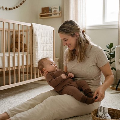 chaussette pour bebe délicatesse marron