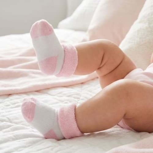 chaussette pour bebe antidérapante douce couleur rose