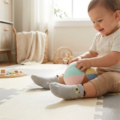 chaussettes bebe animaux mignons gris