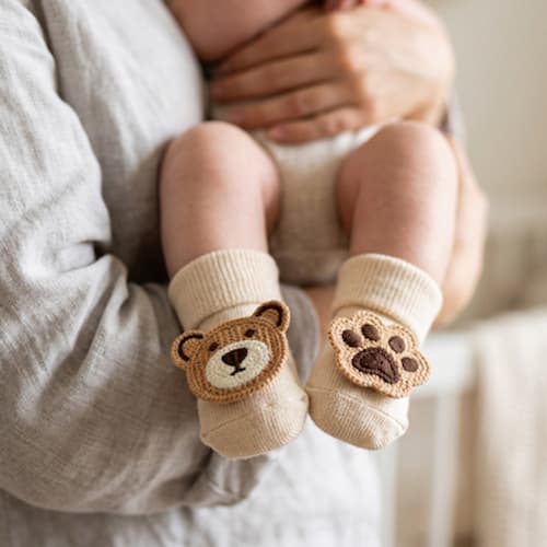 chaussettes bebe pattes d'ours couleur beige