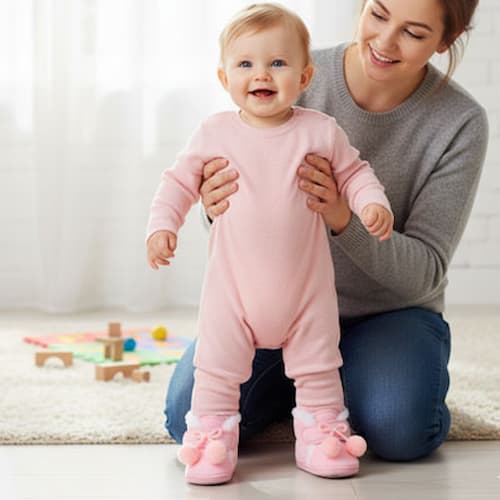 chausson souple pour bebe confort serein couleur rose