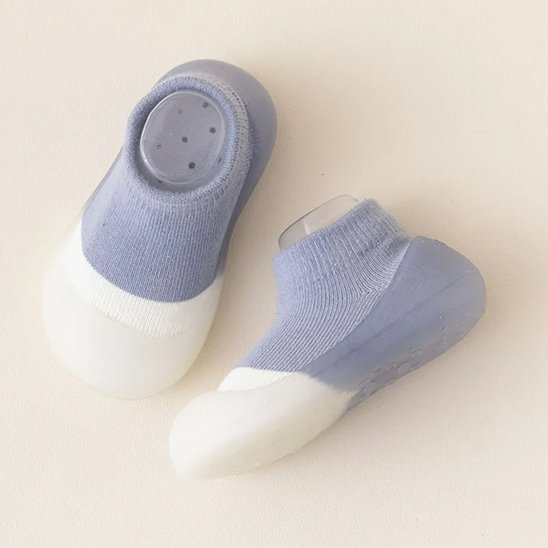 chaussure bebe souple bicolore bleue