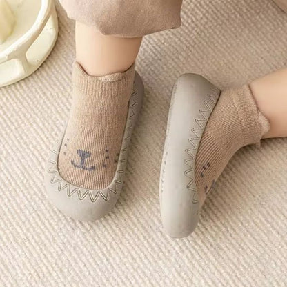 chaussure bebe souple hybride animalier brun