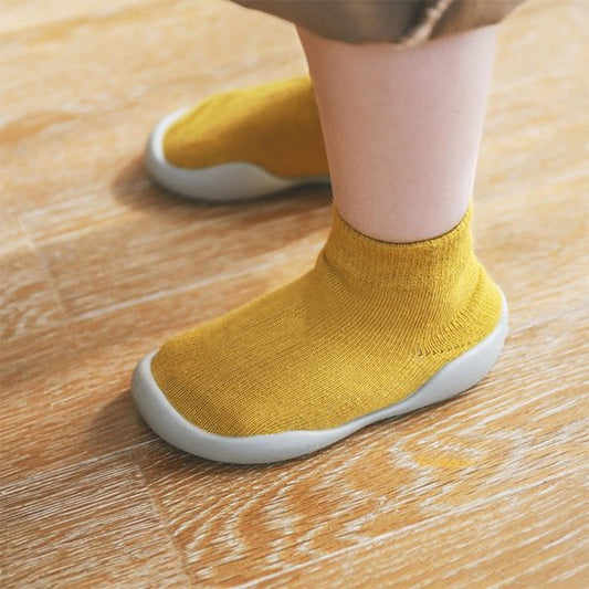 chaussure bebe souple hybride antidérapante jaune