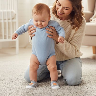 chaussure premier pas bebe respirante grise