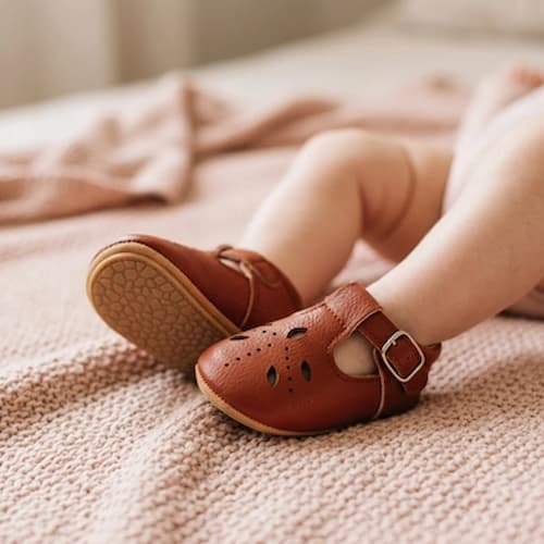 chaussures bébé fille premiers pas dentelle couleur marron