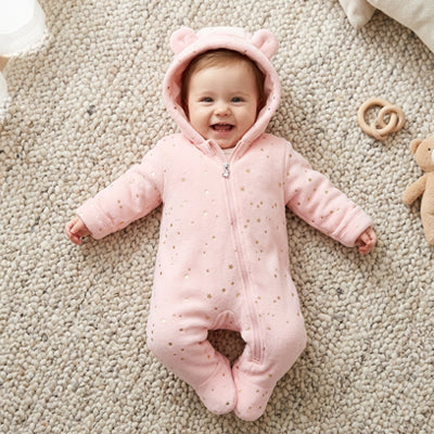 combinaison bébé fille rose tendre étoiles