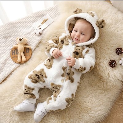 combinaison bébé hiver ourson délicat 3-6 mois
