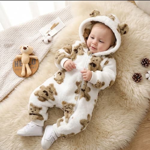 combinaison bébé hiver ourson délicat âge 3-6 mois