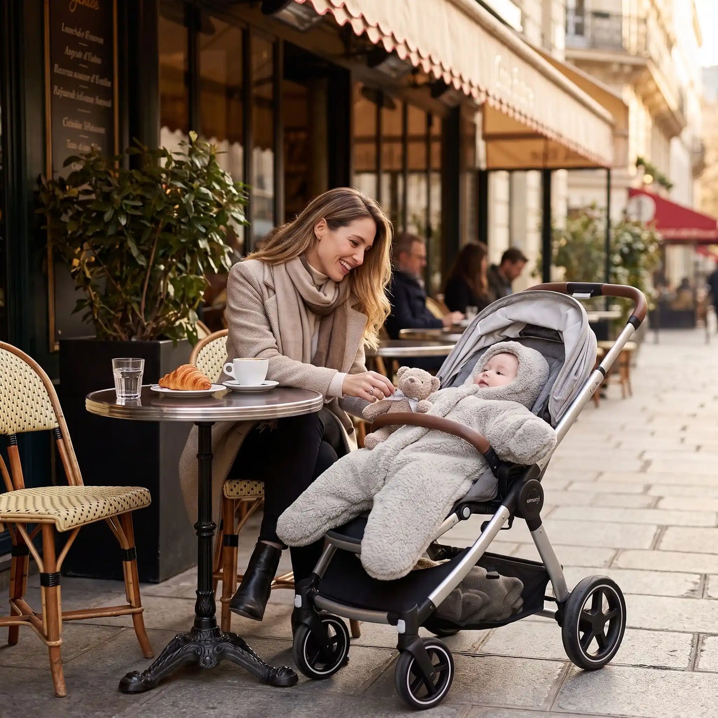 combinaison polaire pour bébé Coton Protect grise
