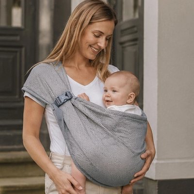 Écharpe de portage maman kangourou ConfoSécure gris