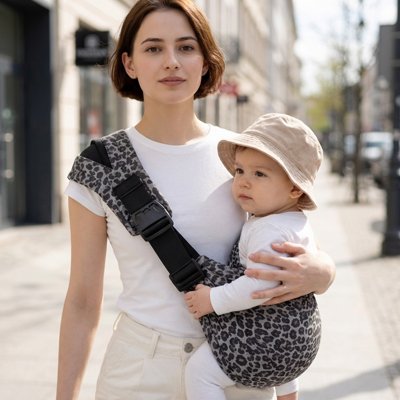 Écharpe porte bébé balade sereine gris texturé