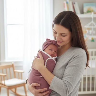 Lange d'emmaillotage bébé boucle d'or rose foncé