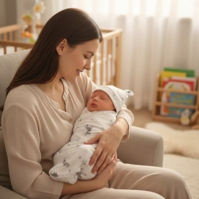 Lange d'emmaillotage bébé sommeil serein blanc