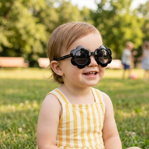 lunette de soleil bebe fleur ludique couleur noir