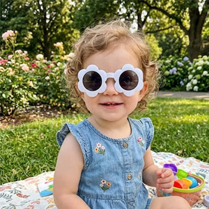 lunette de soleil bebe fleur ludique couleur blanc