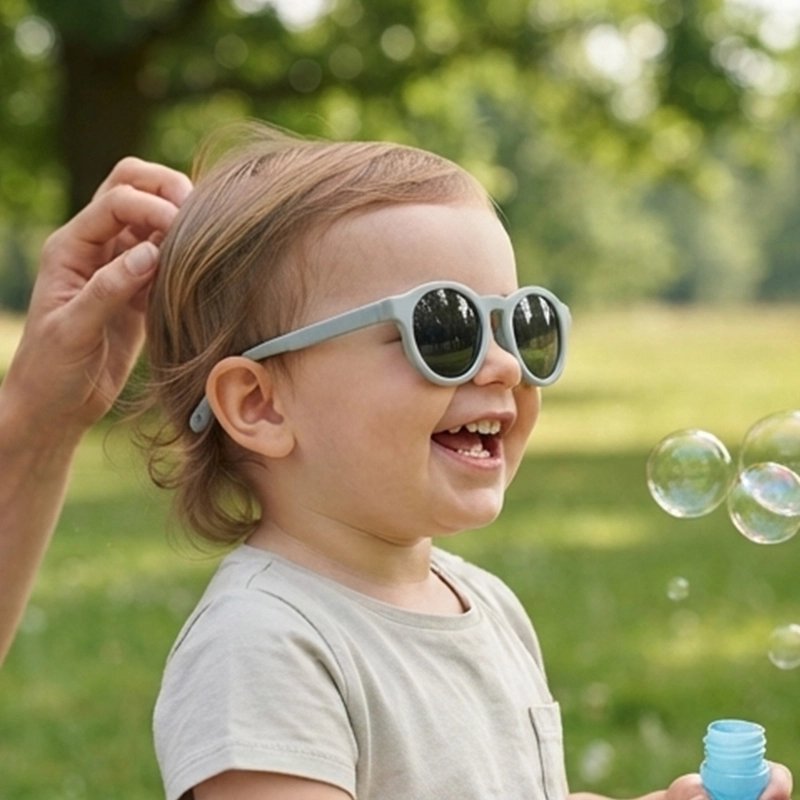 lunettes de soleil bébé flexibles bleue