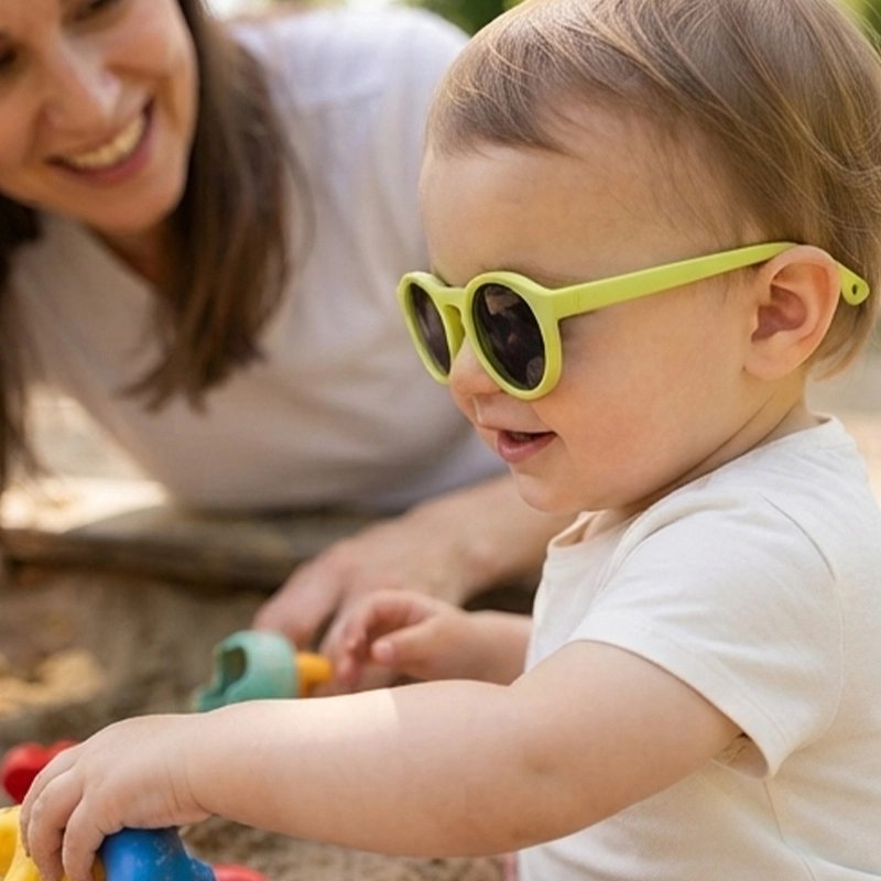 lunettes de soleil bébé flexibles vert