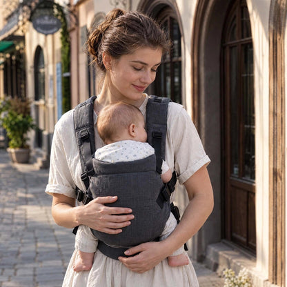 Mère avec porte bebe kangourou softness
