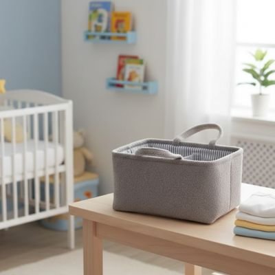 Panier de rangement bébé élégance gris