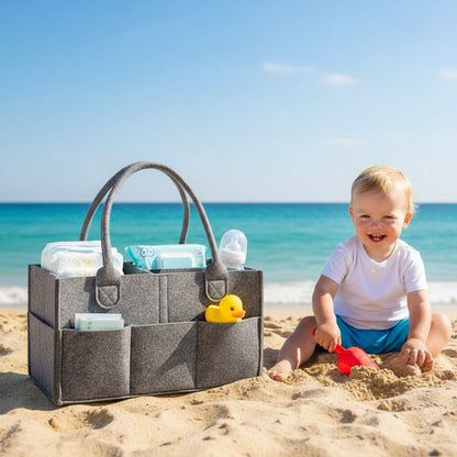 panier rangement bebe multifonctionnel  sur plage