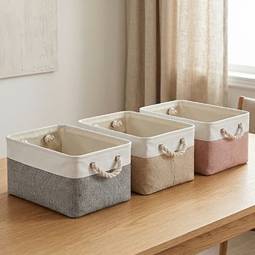 panier rangement bébé bicolore variantes